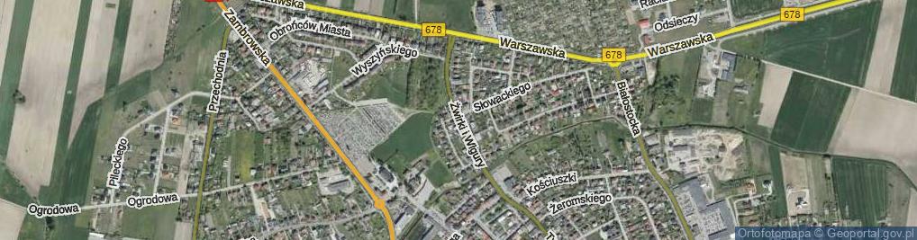 Zdjęcie satelitarne Franciszka Żwirki i Stanisława Wigury ul.